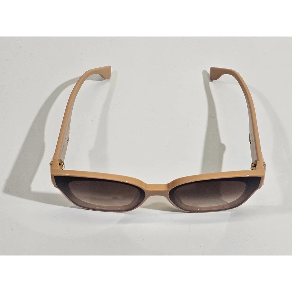 Fendi FF 0451/S Sunglasses Women Beige Brown Gradient Oversized Square Butterfly